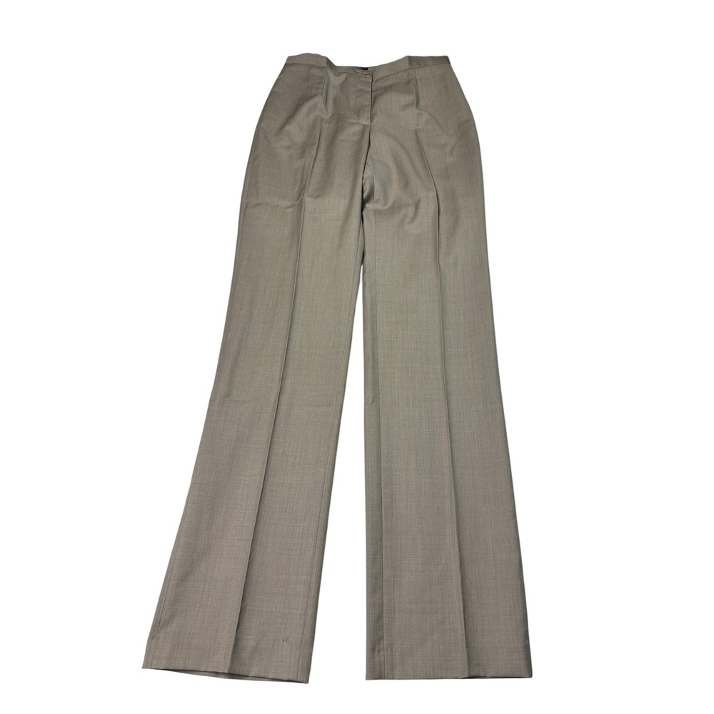 Zanella Jadyn Taupe Grey 100% Virgin Wool Wide Leg Dress Womens Italy 6 W29 L34